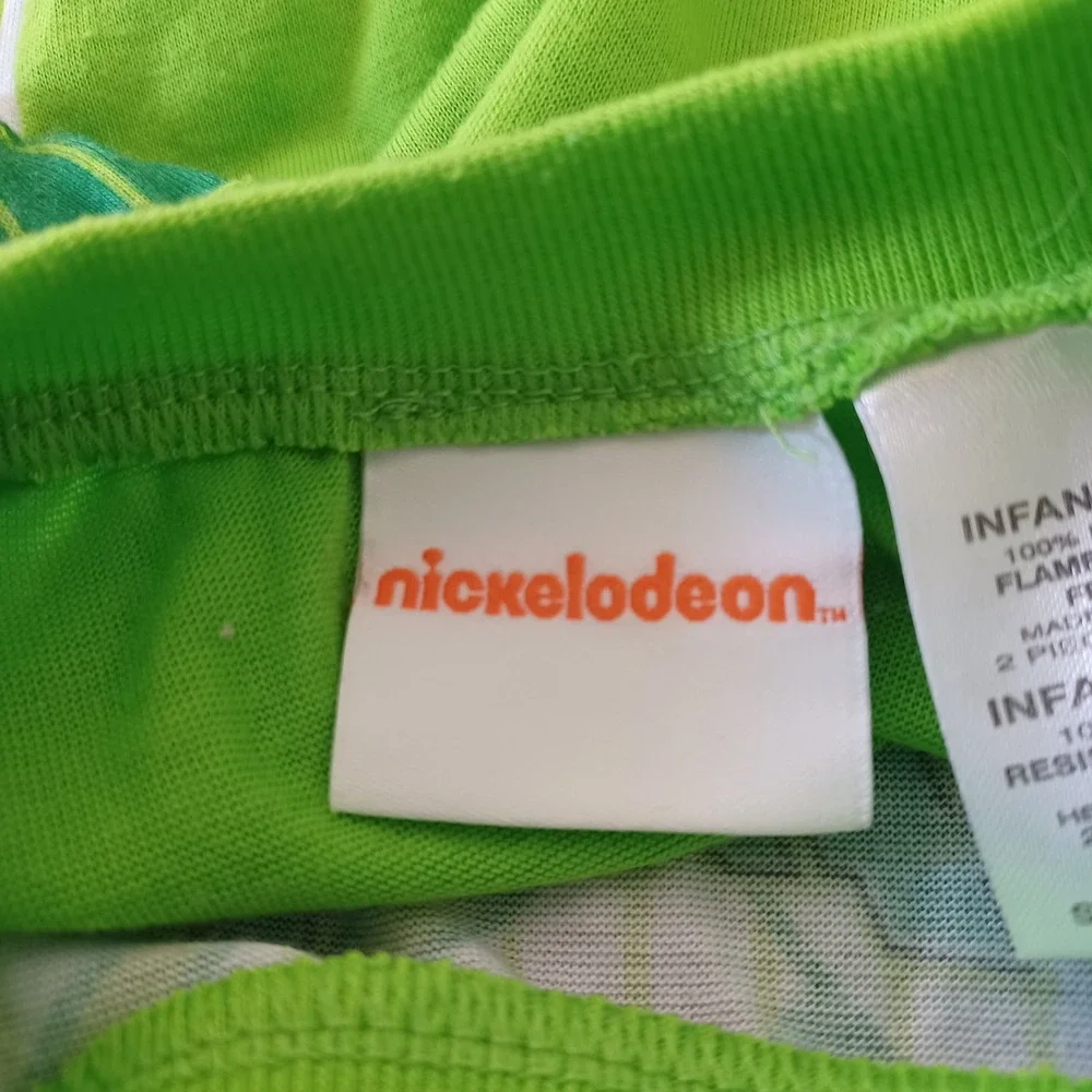Nickelodeon TMNT Pajama Set Infants 12M Green Baseball Jersey PJs 2-Piece Set